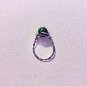 RING - malachite wire wrapped